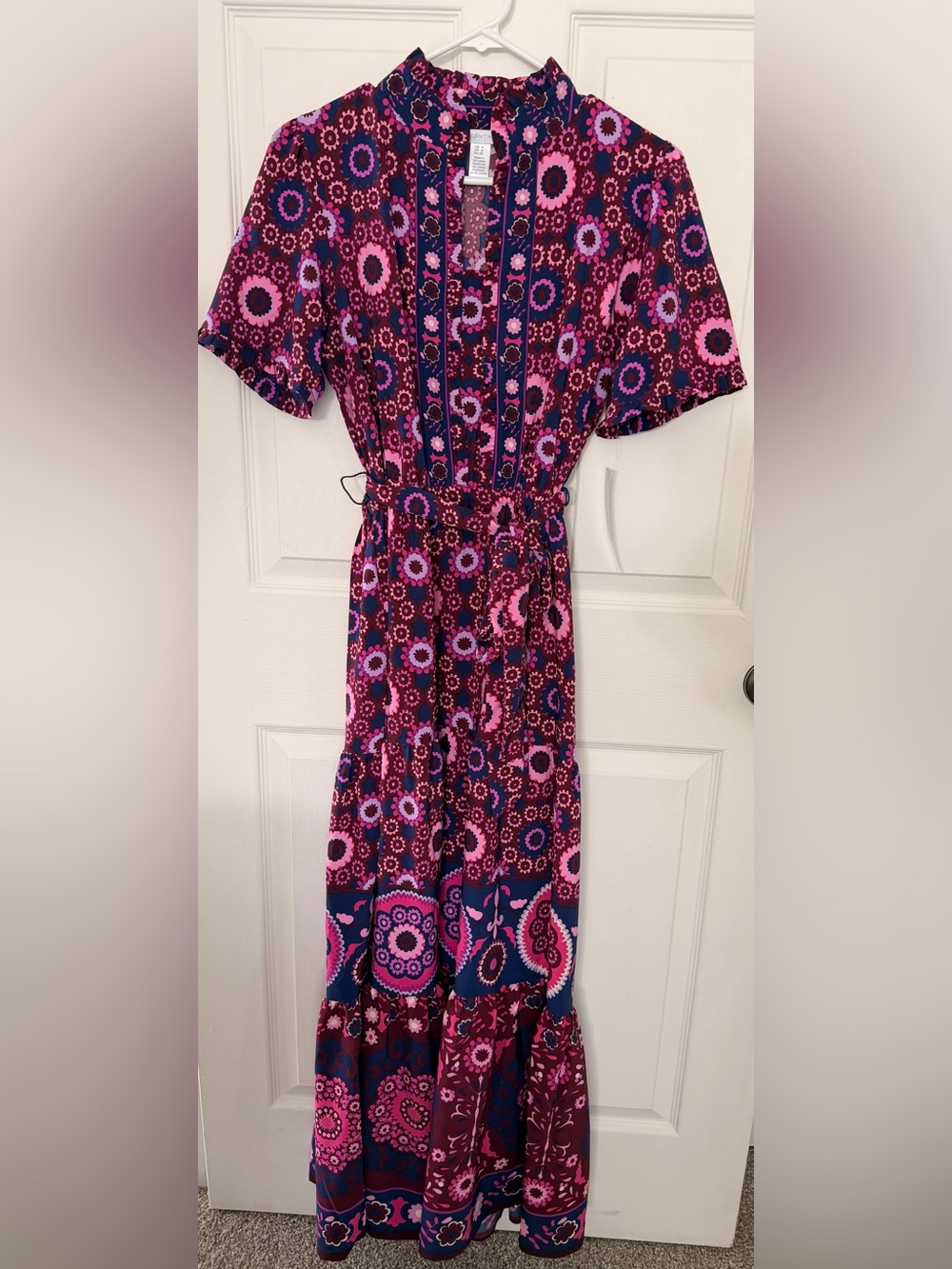 London Times Pink & Purple Floral Maxi Dress